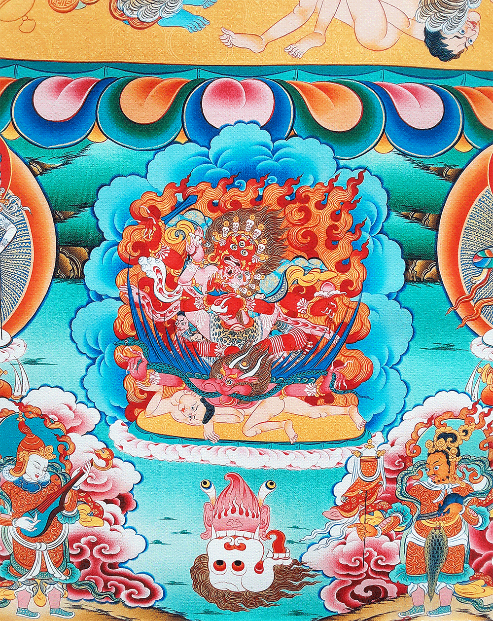 Dorje Drolo with Retinue Print Thangka 36"x48"