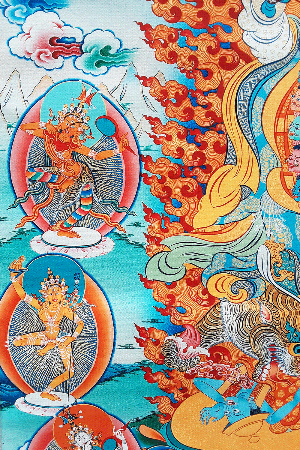 Dorje Drolo with Retinue Print Thangka 36"x48"