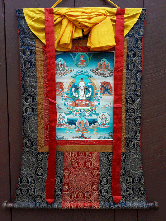 Chenrezig Print Thangka 28"x36"