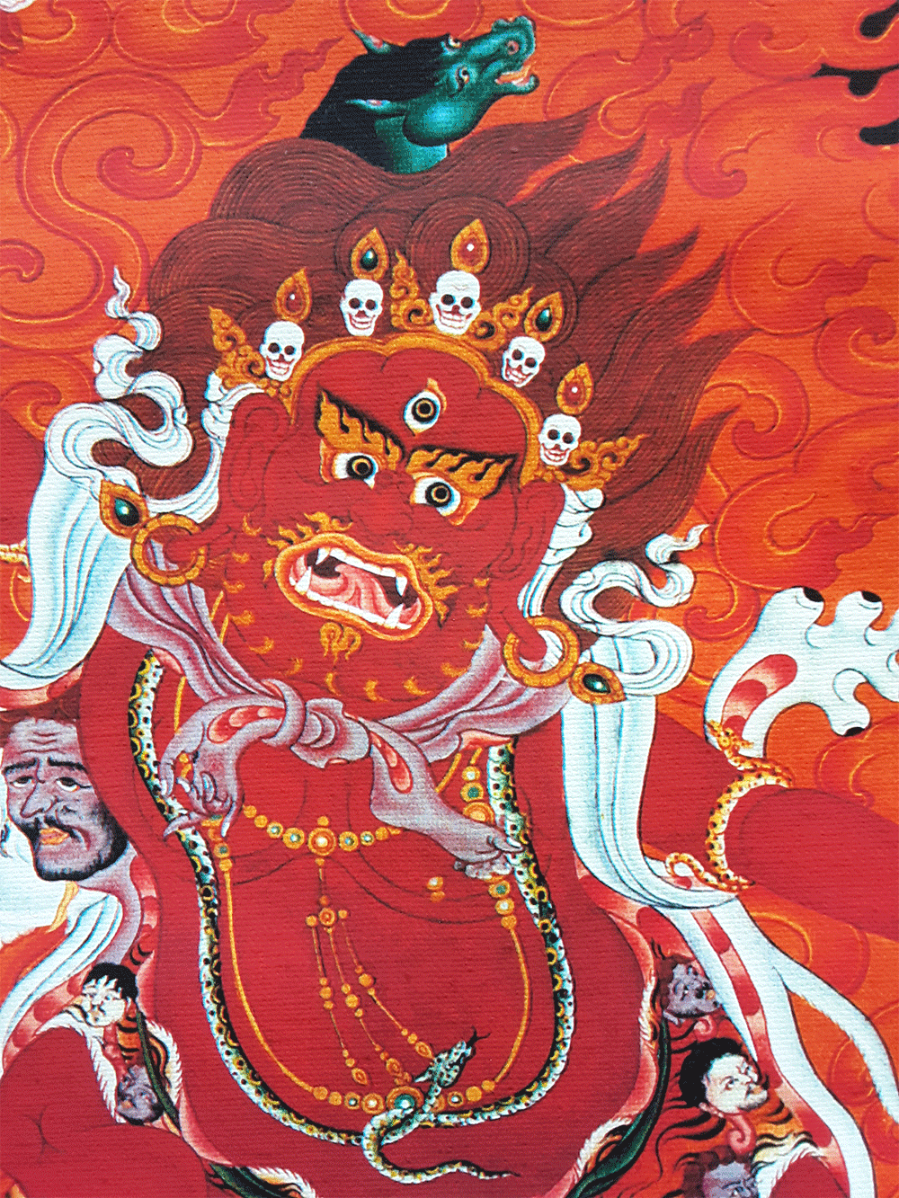 Red Hayagriva Print Thangka 28"x36"