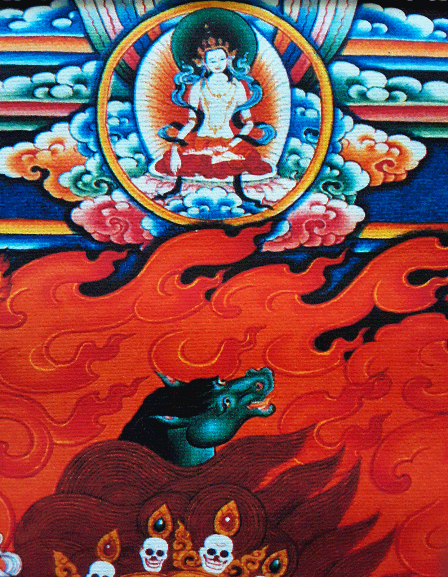 Red Hayagriva Print Thangka 28"x36"