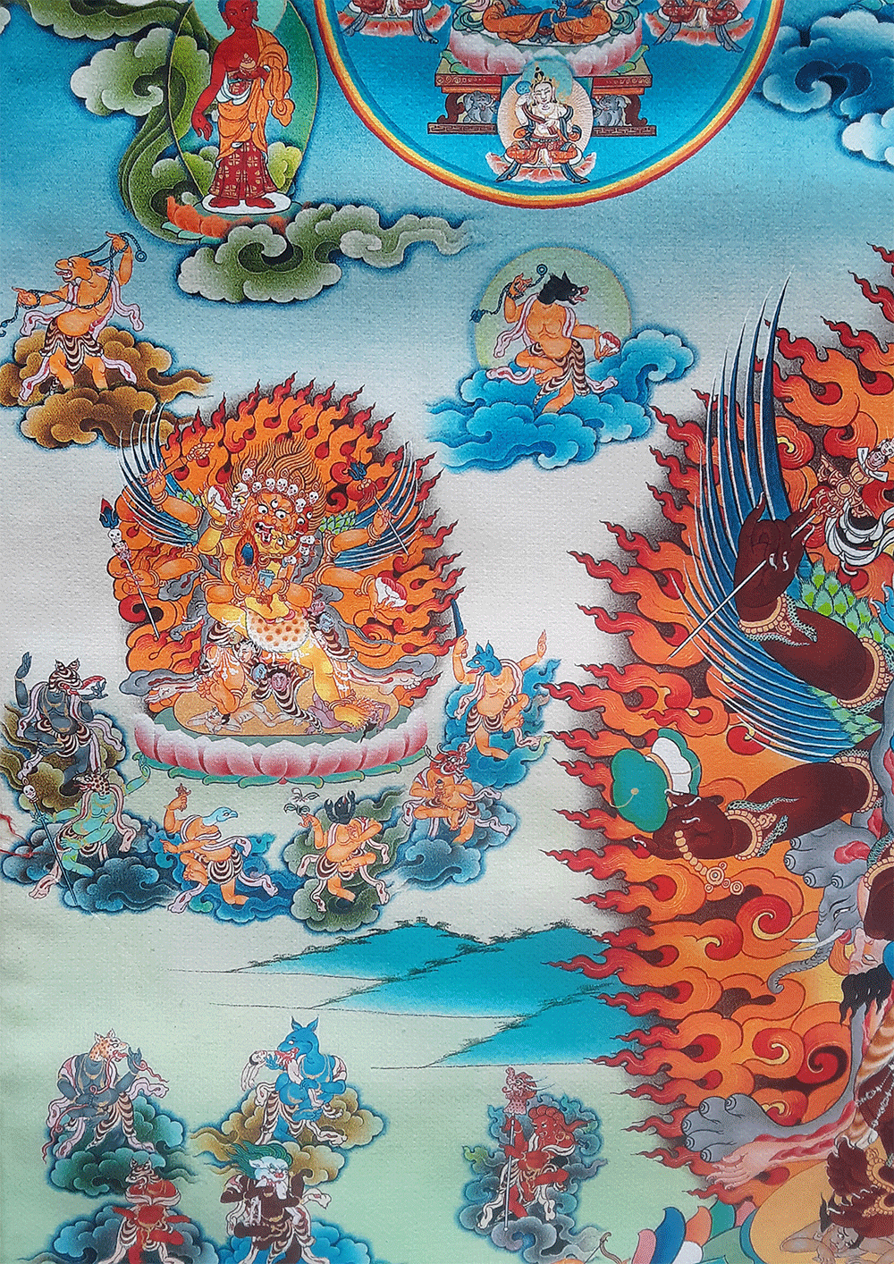 One Hundred Peaceful and Wrathful Deities (Shitro) Print Thangka 36"x48"