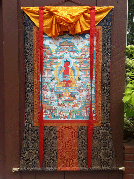 Amitabha Pure Land Thangka 45"x63"
