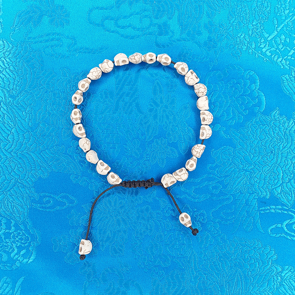 Yak Bone Skull Wrist Mala 6mm