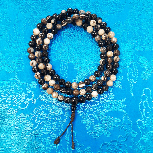 Black Banded Agate Mala 8mm