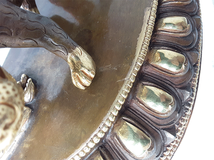 Dorje Drolo Gold-Plated Statue 12"