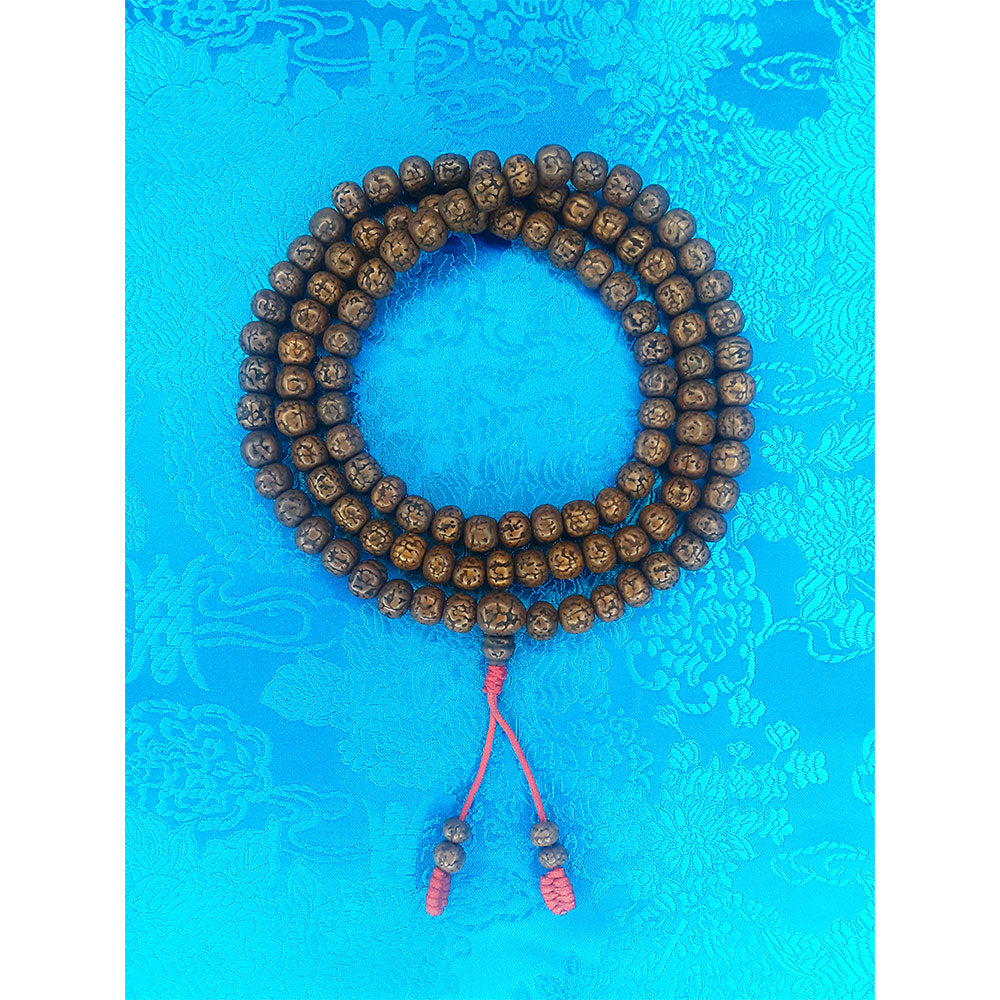 Aged Rudraksha Mala 9mm (Various String Colors)