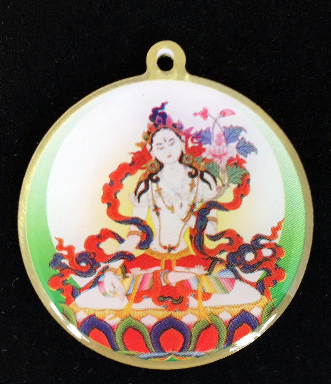 White Tara Mantra Deity Medallion