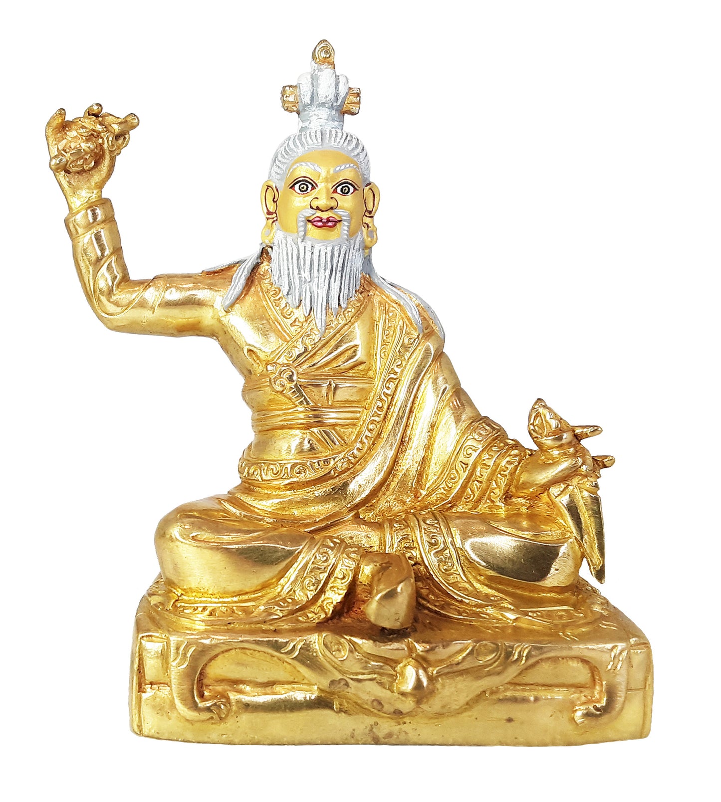 Dudjom Lingpa Statue 4.5" Gold Plated