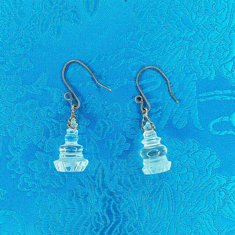 Quartz Stupa Earrings