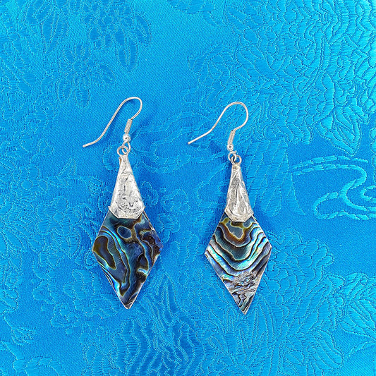 Diamond-Shaped Abalone Earrings
