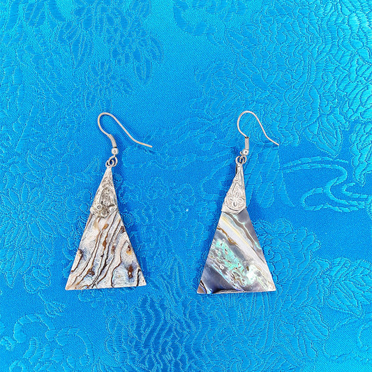 Abalone Earrings 2.15"
