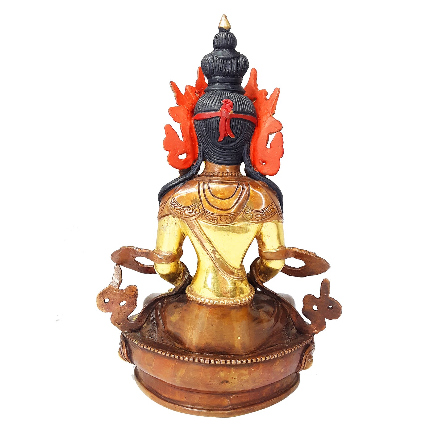Amitayus Statue Gold Plated 8"