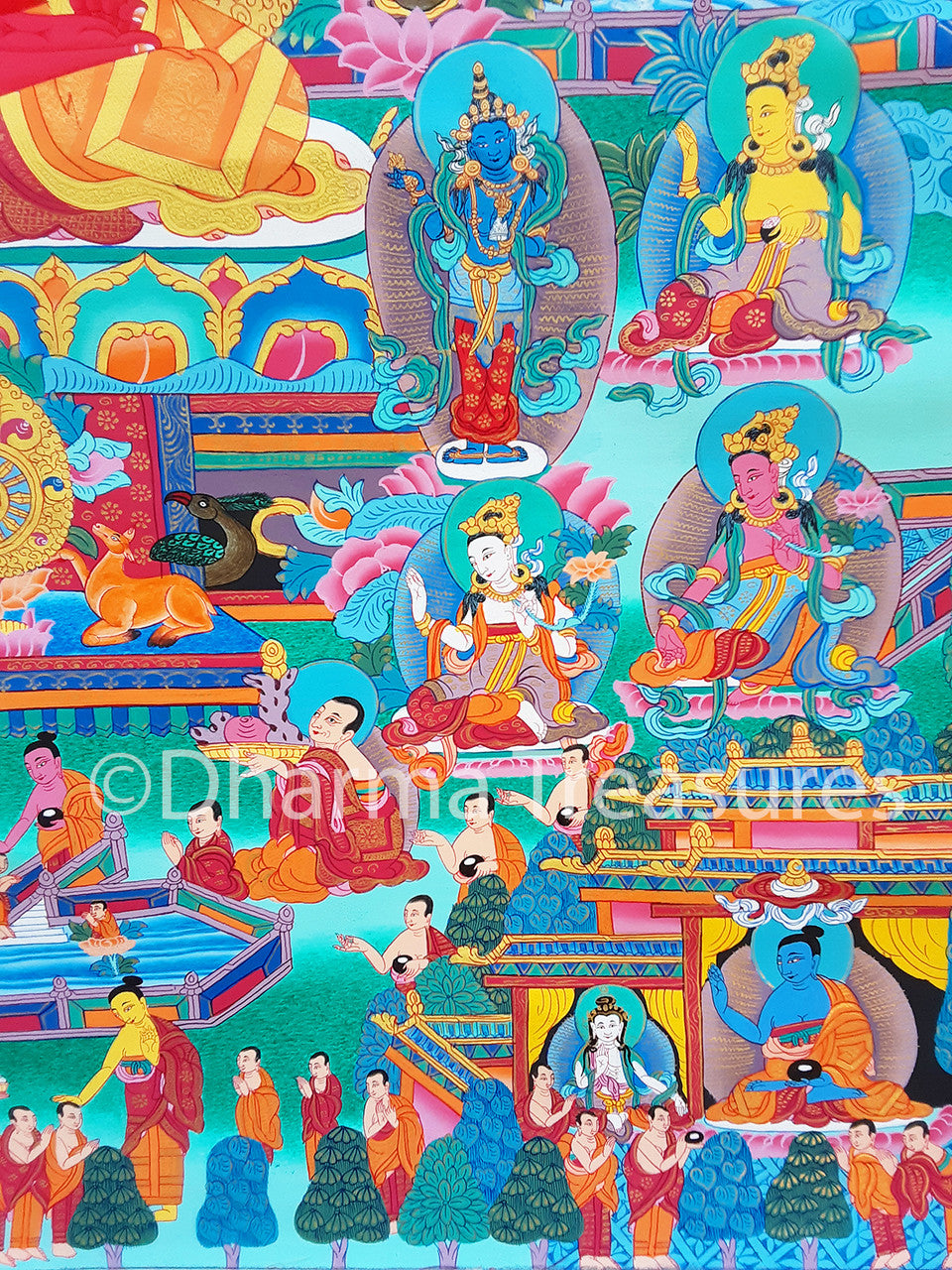 Amitabha in Dewachen Pureland Thangka, B