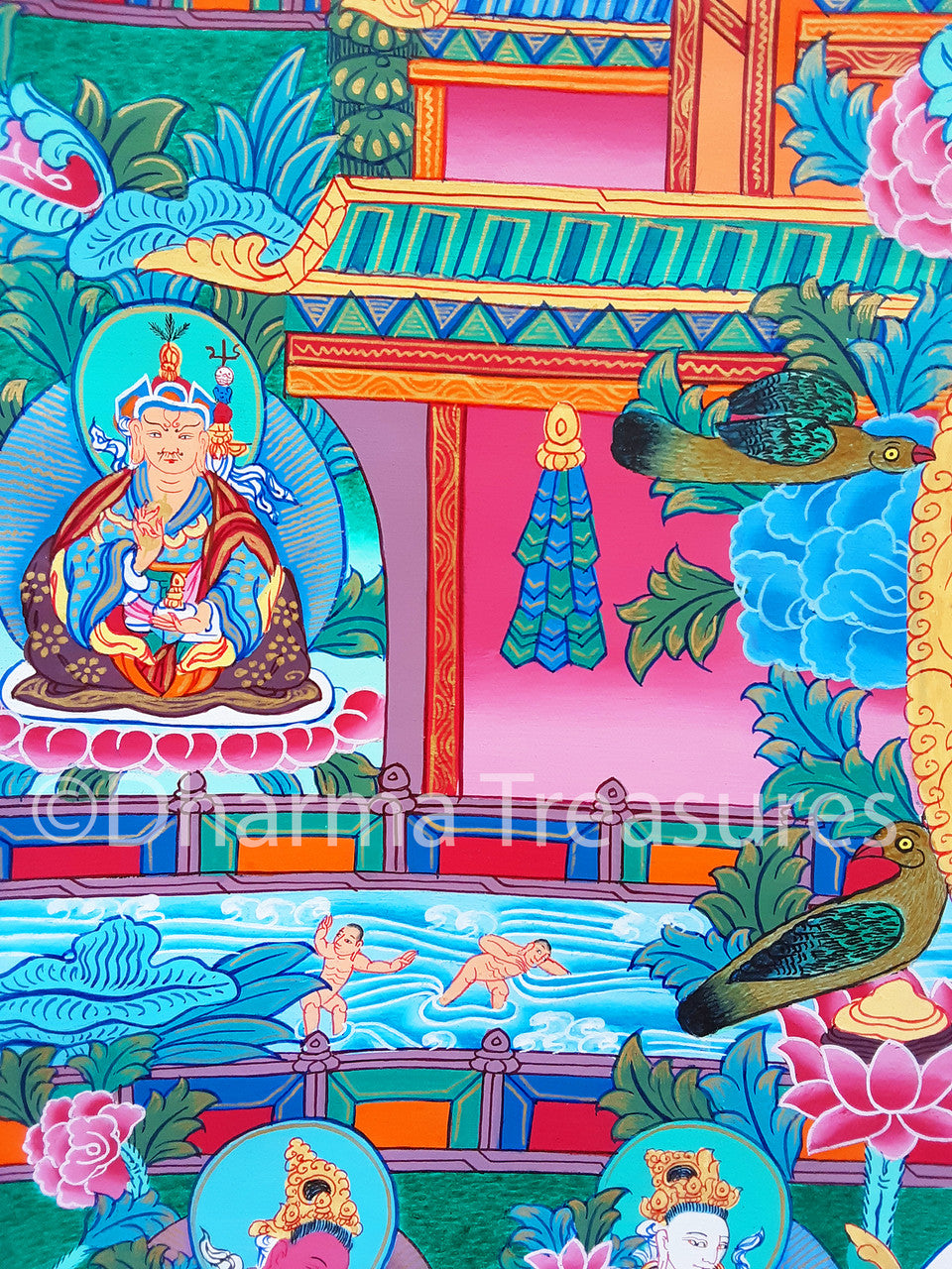 Amitabha in Dewachen Pureland Thangka, A
