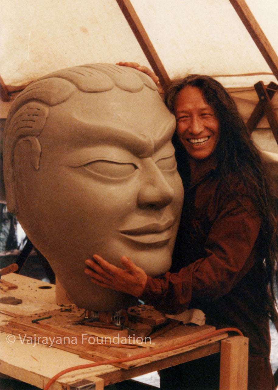 Lama Tharchin Rinpoche with Guru Rinpoche Photo