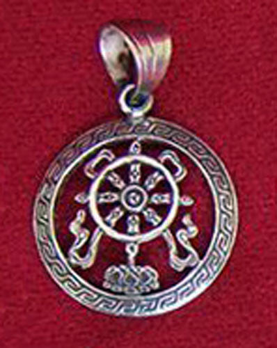 Wheel Of Dharma Auspicious Symbol Pendant
