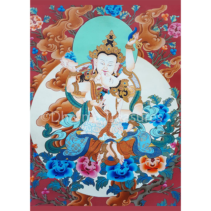 Vajrasattva Yabyum Thangka Photo (Various Sizes)
