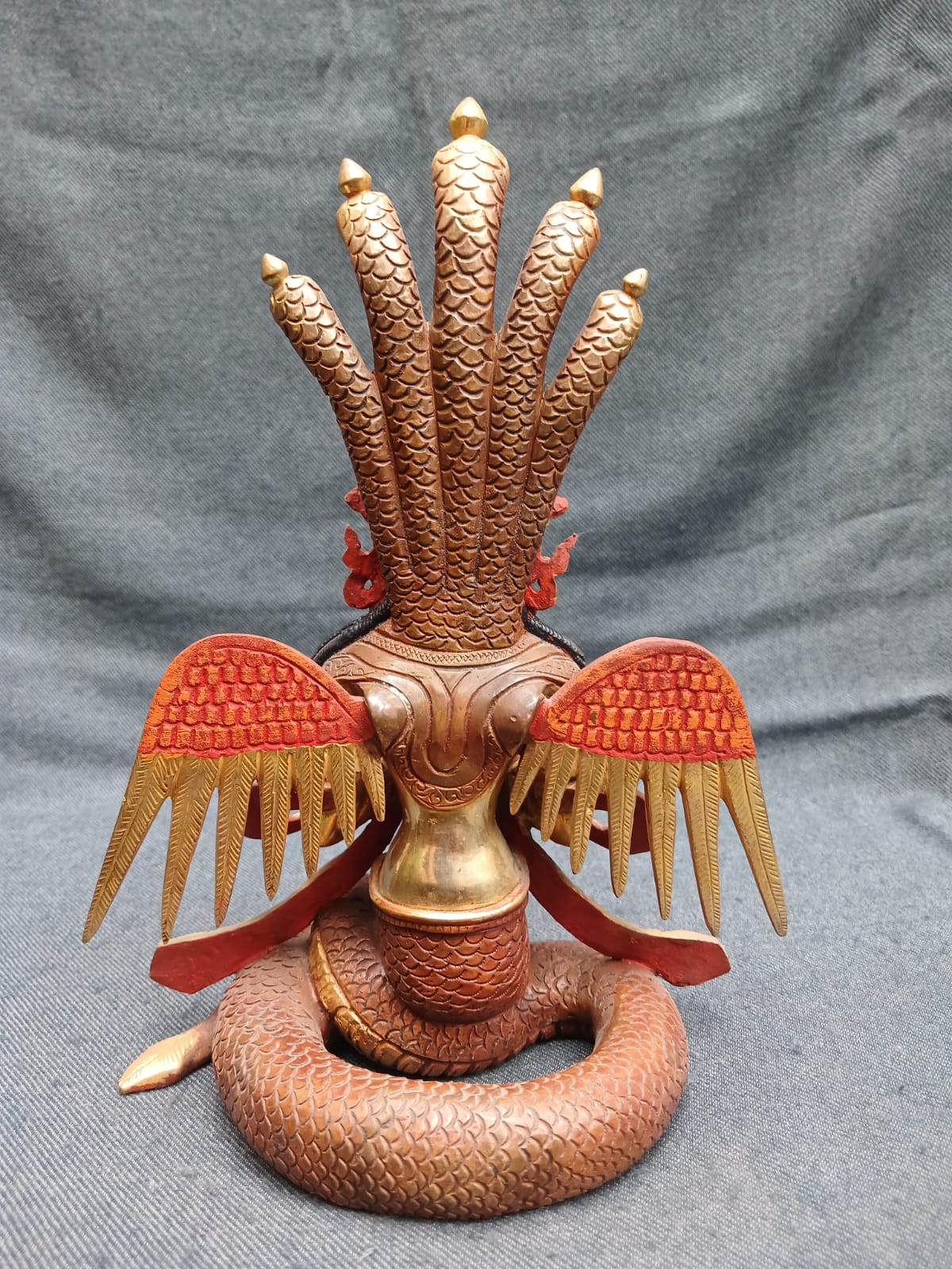 Naga Statue Gold-Plated 9.5"