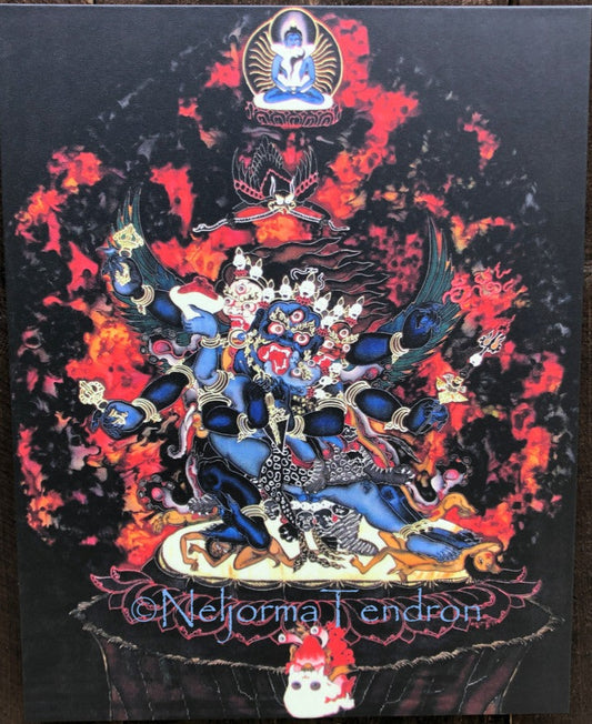 Vajrakilaya Thangka Print on Canvas  (Black) 16x20" by Neljorma Tendron