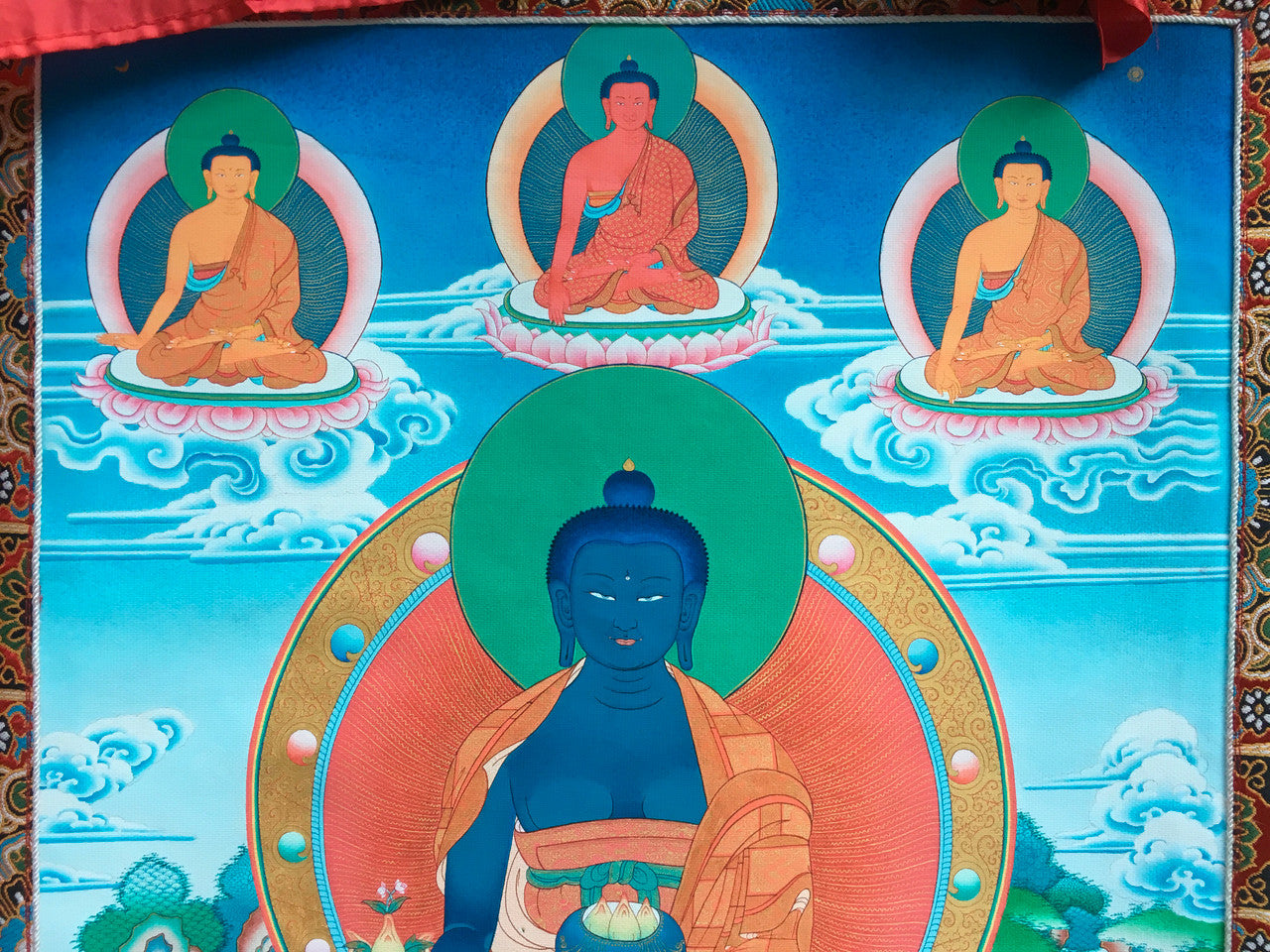 Medicine Buddha Print Thangka - 52" x 32"