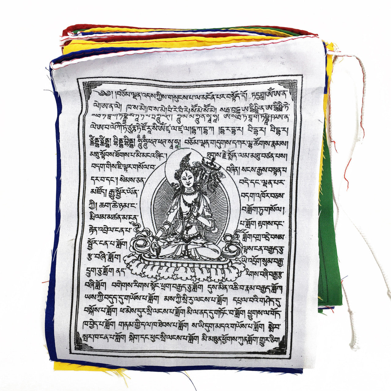 Multi-Deity 5-Color Prayer Flag 6" x 8"