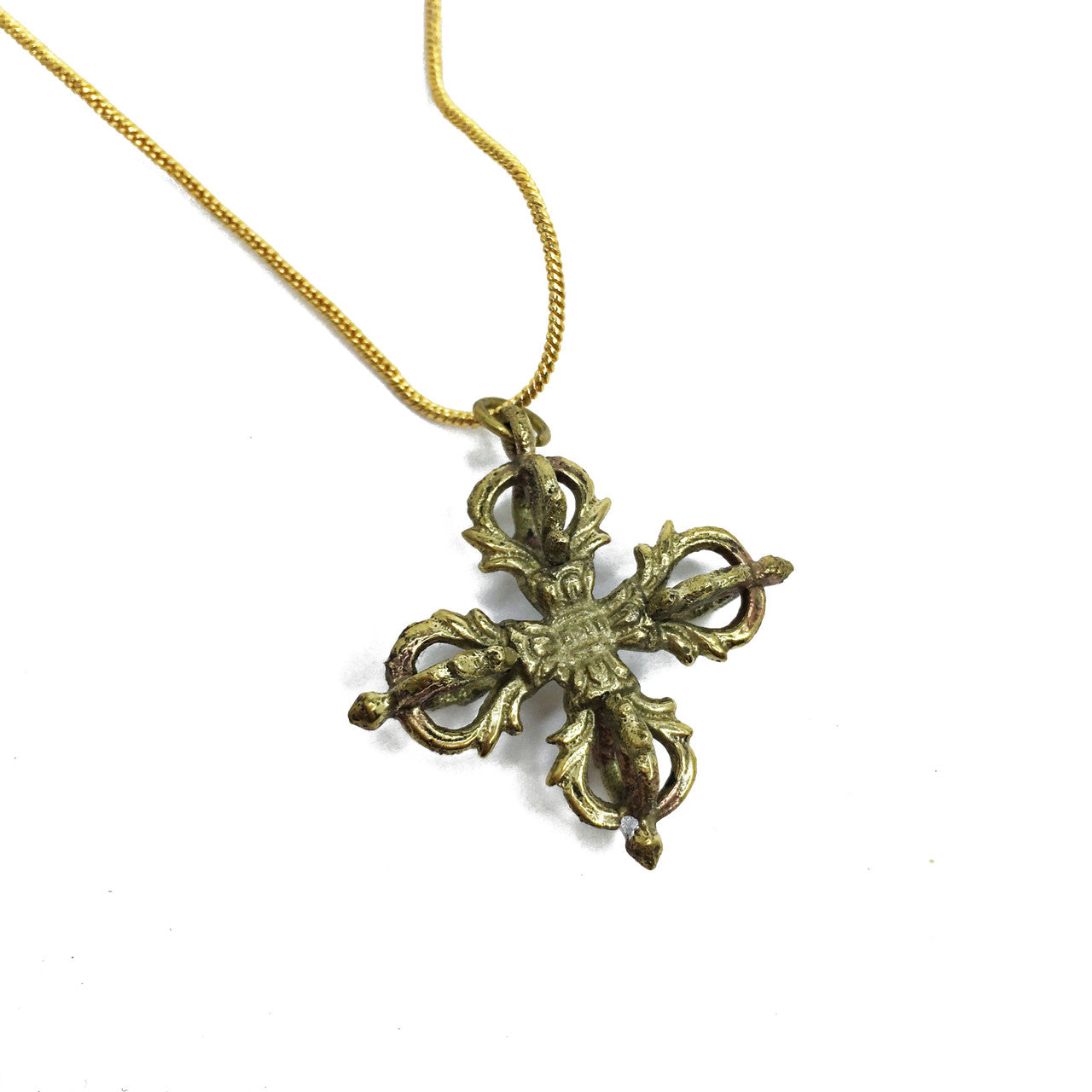 Double Dorje Pendant Brass 1.25"