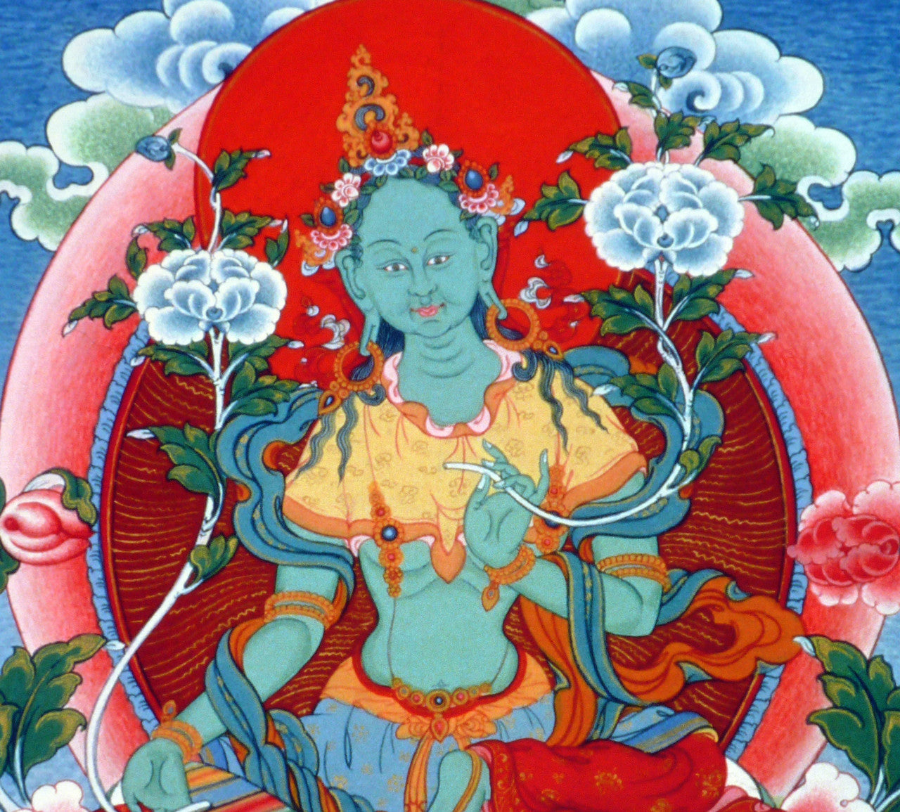 Large Print of Green Tara Thangka by Kumar Lama