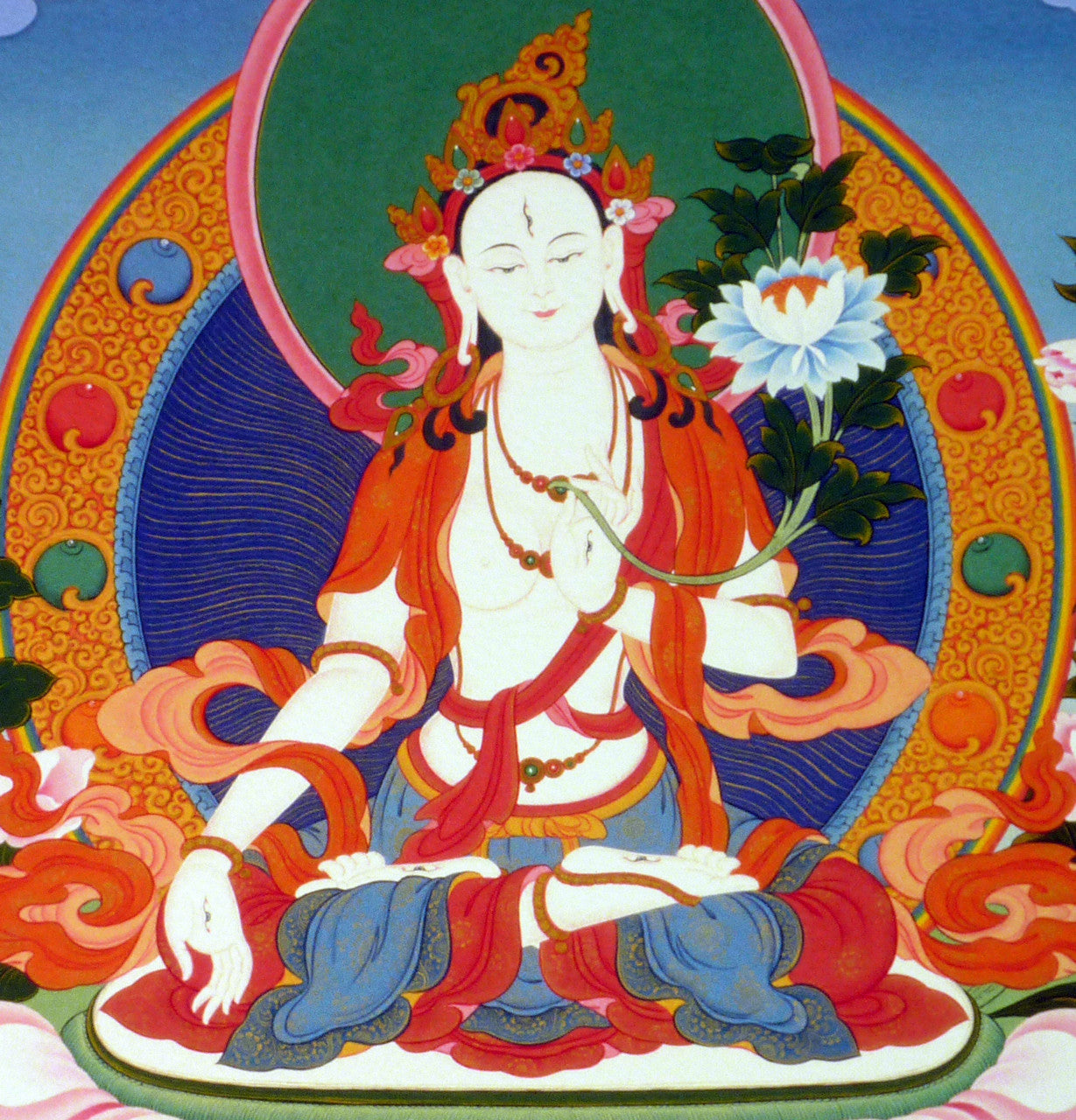 Large Print of White Tara Thangka by Kumar Lama