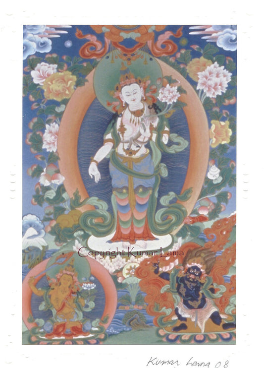 Standing Chenrezig (Classic Style) Deity Card Print by Kumar Lama