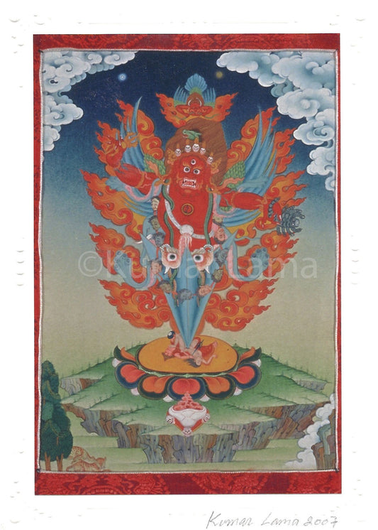 Guru Dragpo Kilaya Deity Card Print by Kumar Lama