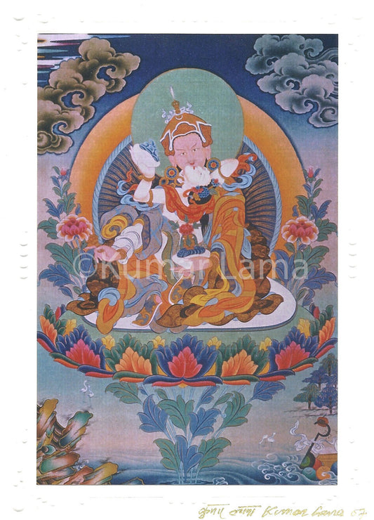 Guru Rinpoche Yab Yum Deity Card Print by Kumar Lama