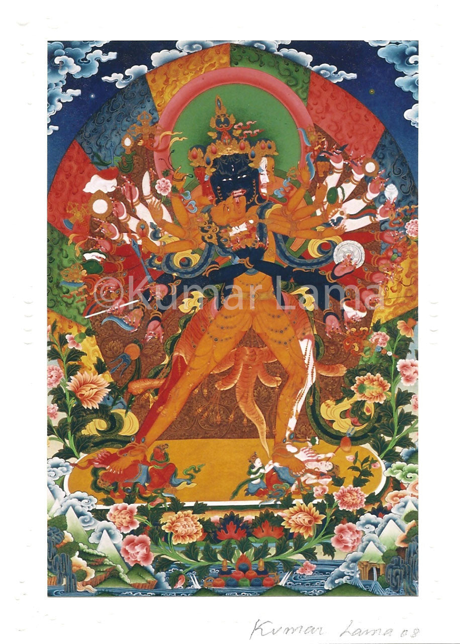 Kalachakra Deity Card Print by Kumar Lama