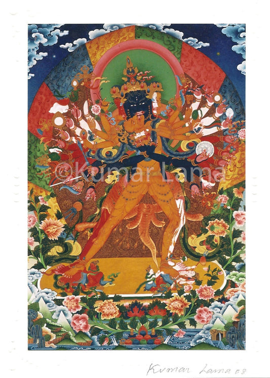 Kalachakra Deity Card Print by Kumar Lama