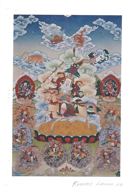 King Gesar of Ling Deity Card Print, by Kumar Lama