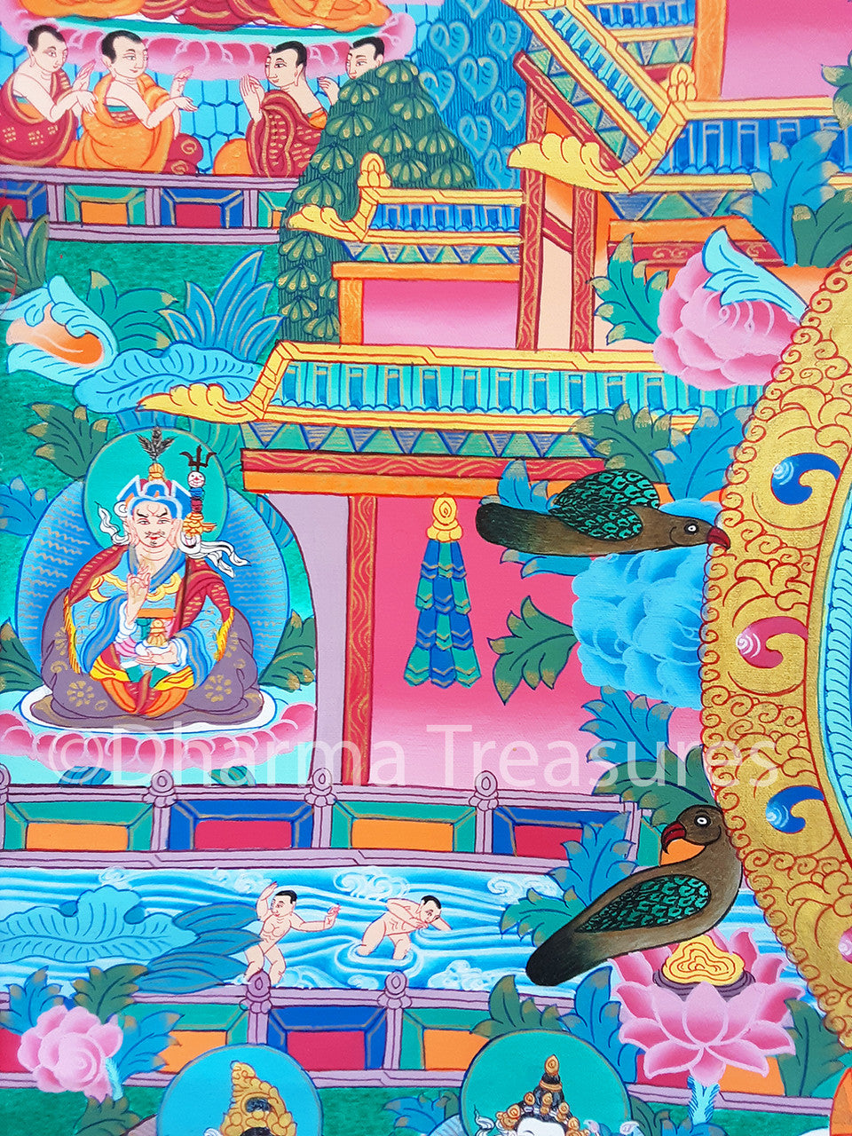 Amitabha in Dewachen Pureland Thangka, B
