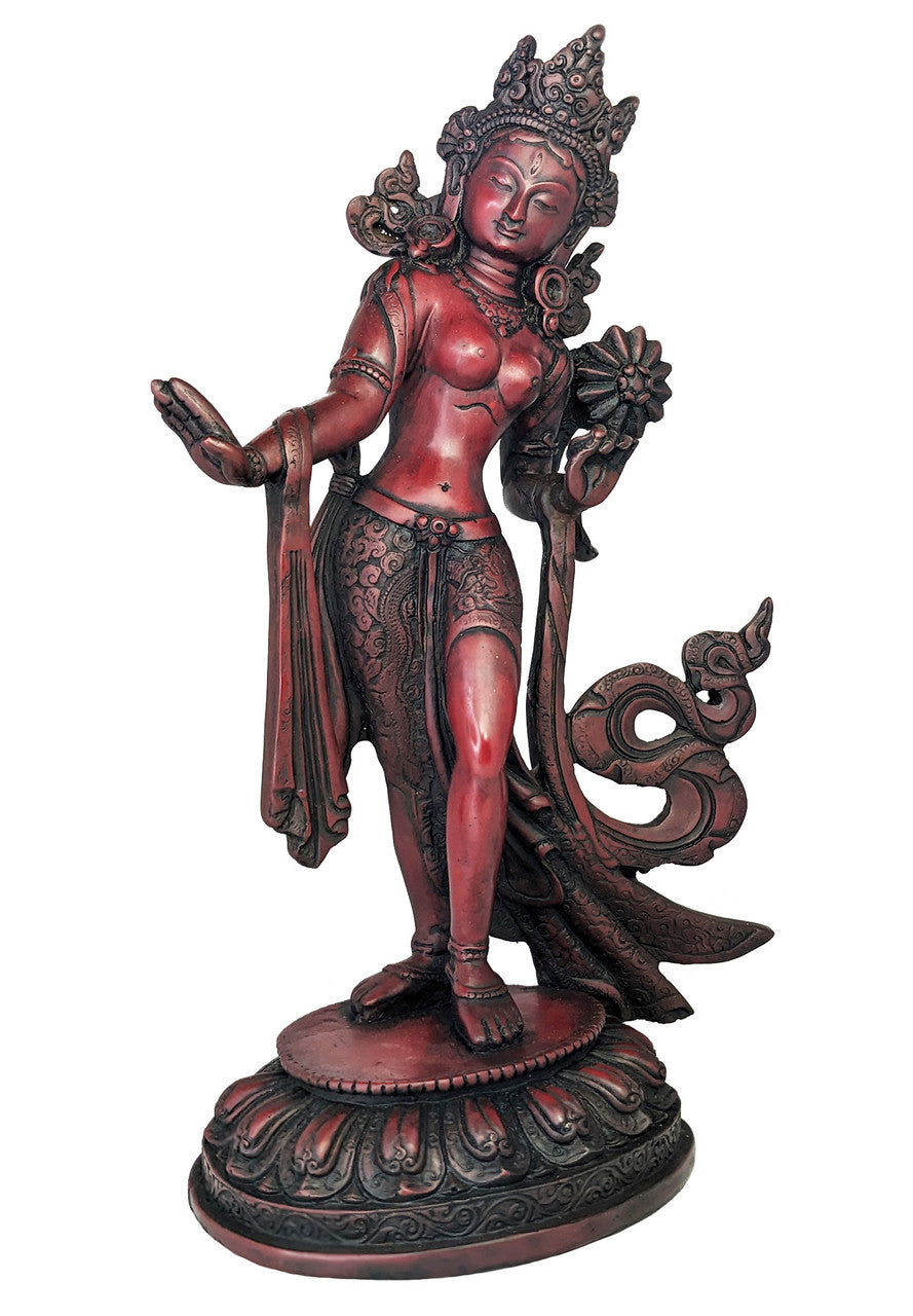 Standing White Tara Resin Statue 14.5"