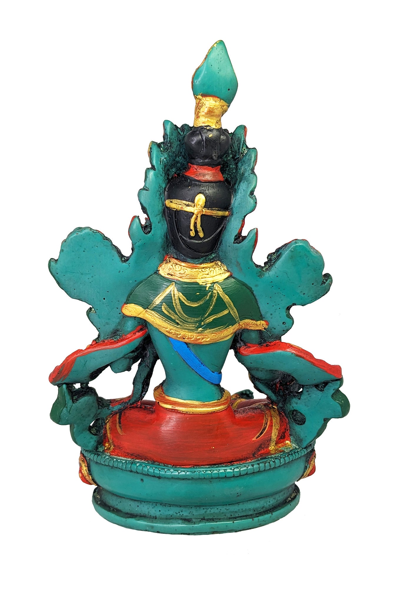 Statue, painted resin Green Tara 8"