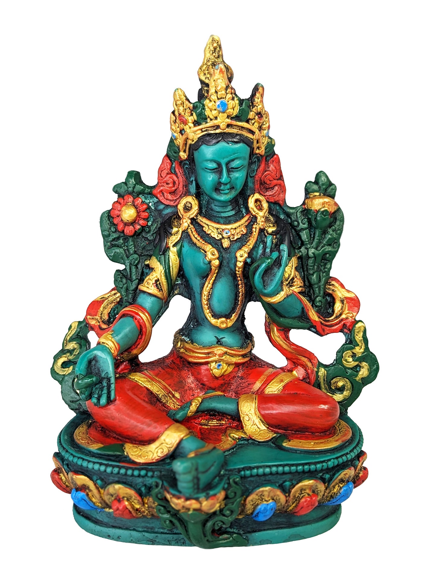 Statue, Green Tara 6" (Resin and Painted)