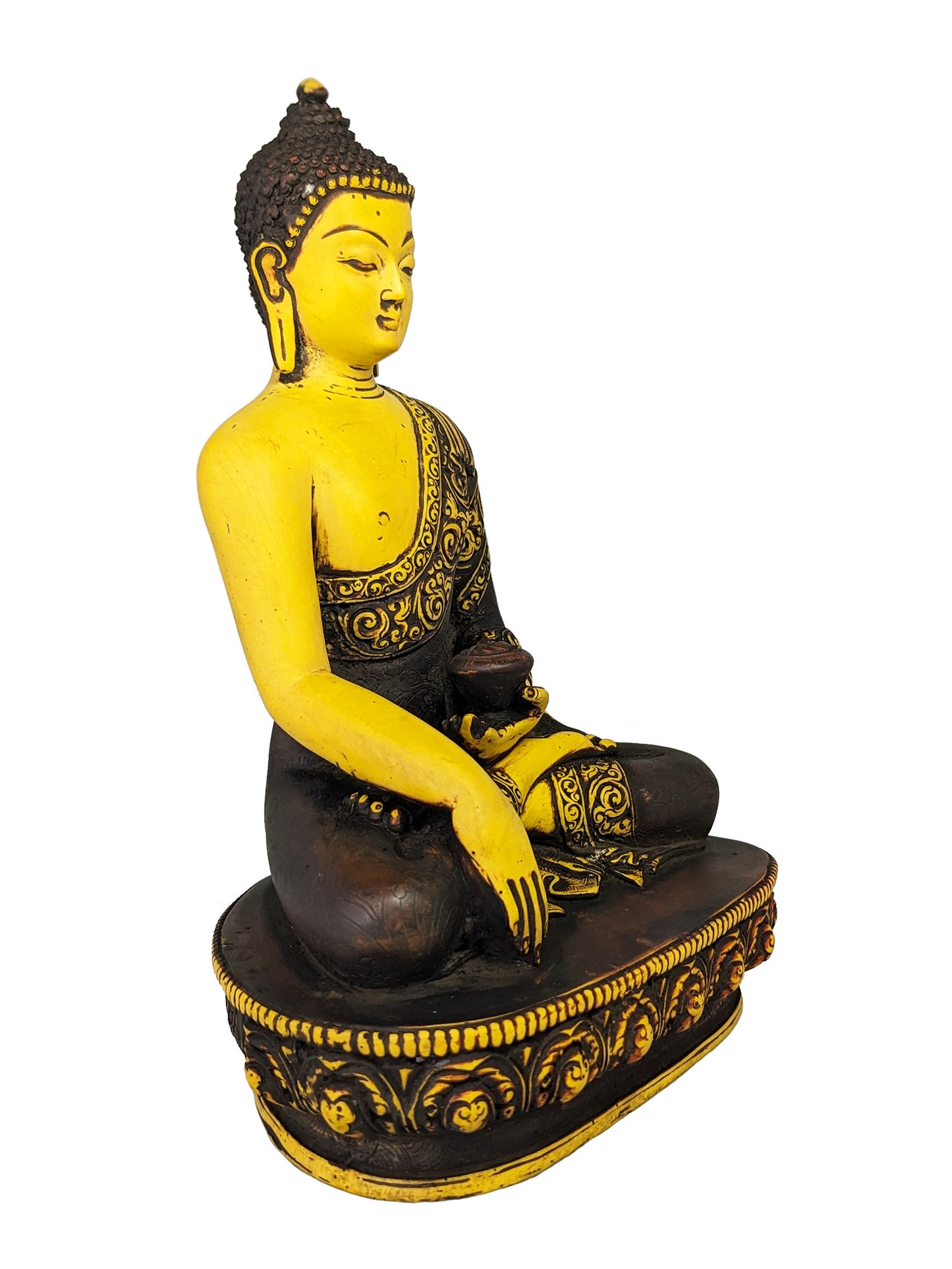 Statue, Shakyamuni 8.75" golden resin