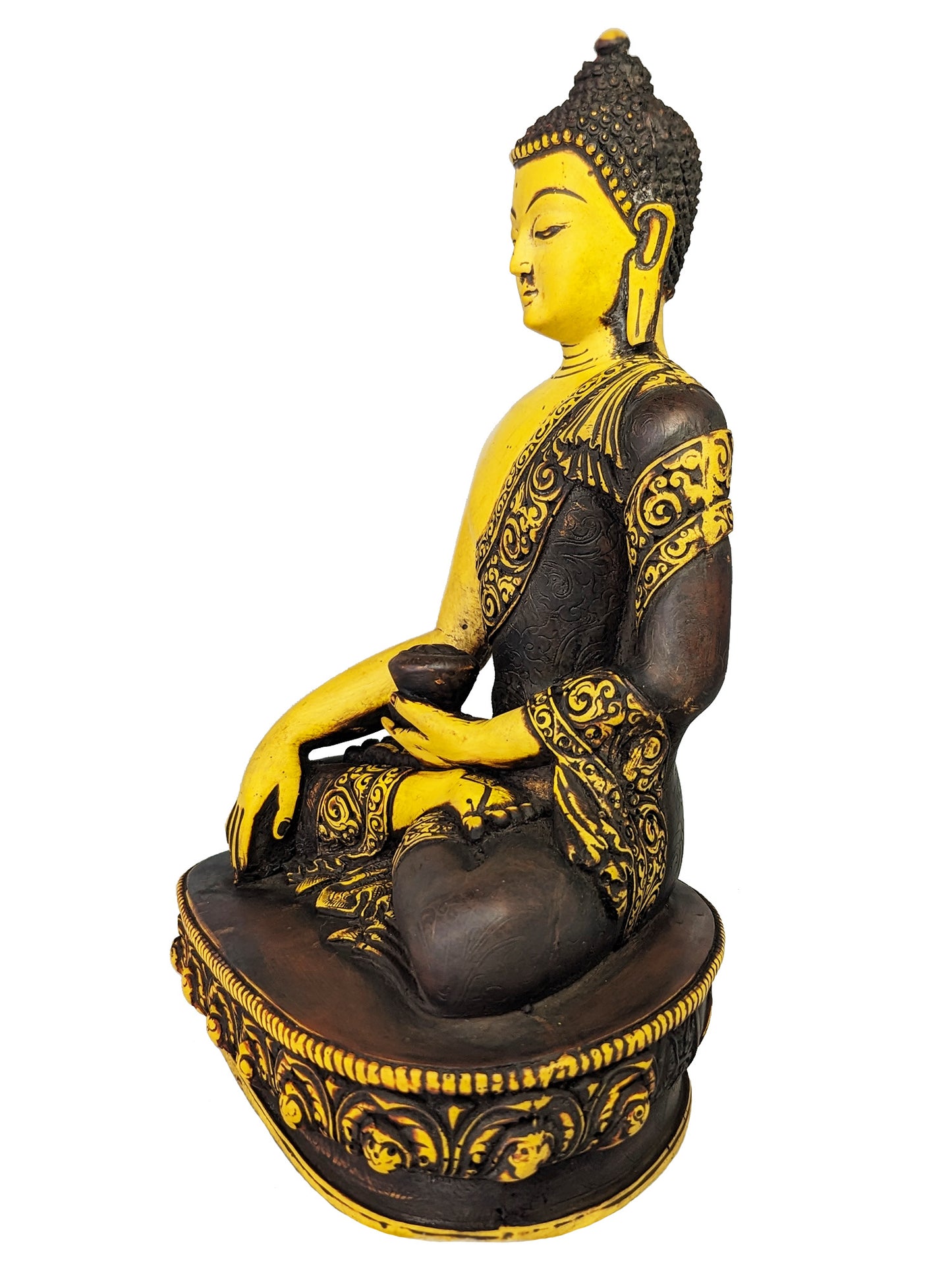 Statue, Shakyamuni 8.75" golden resin