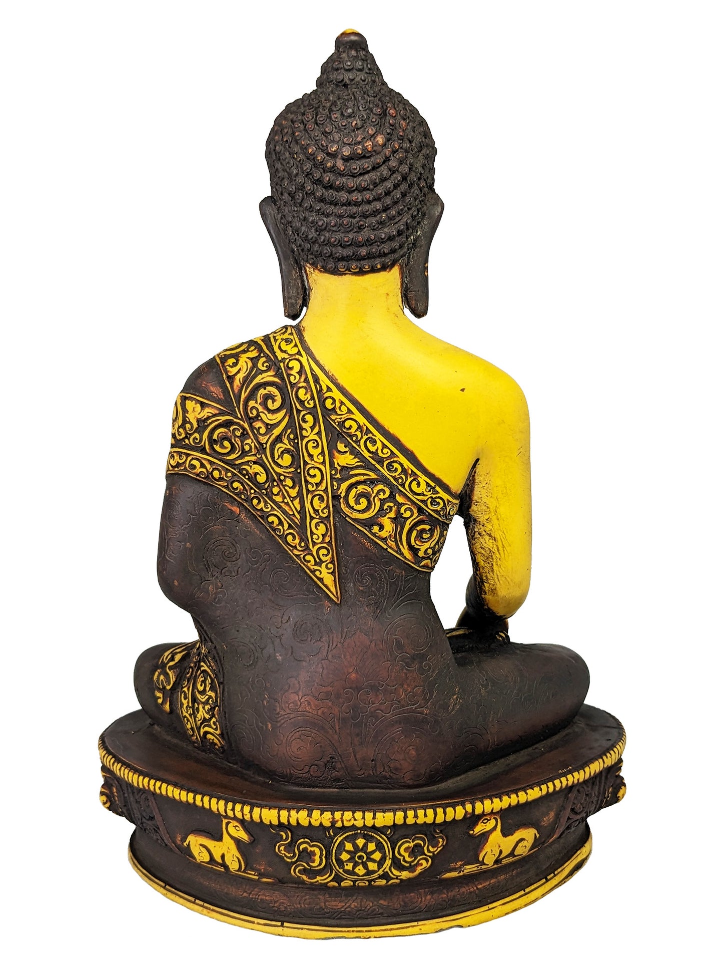 Statue, Shakyamuni 8.75" golden resin