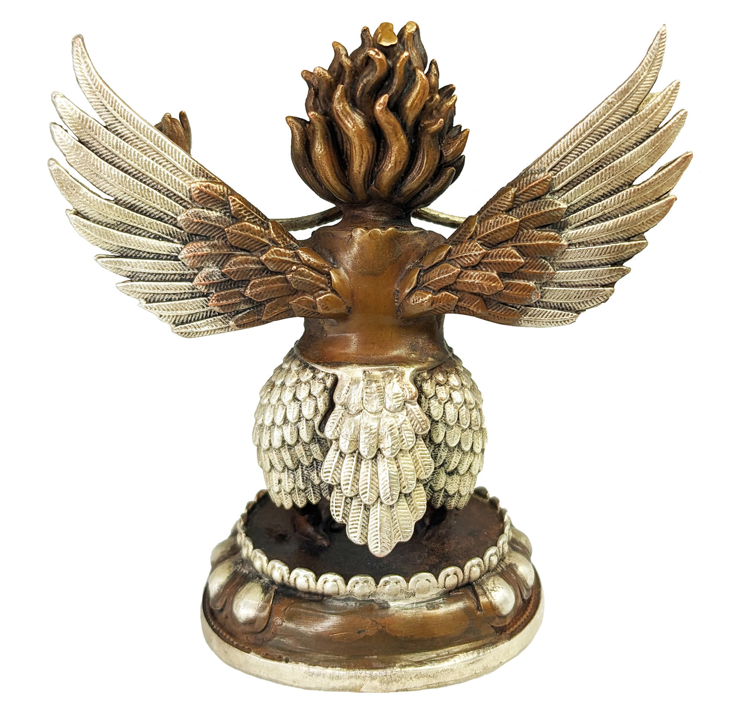 Garuda Statue, Copper with Silver 3.5"