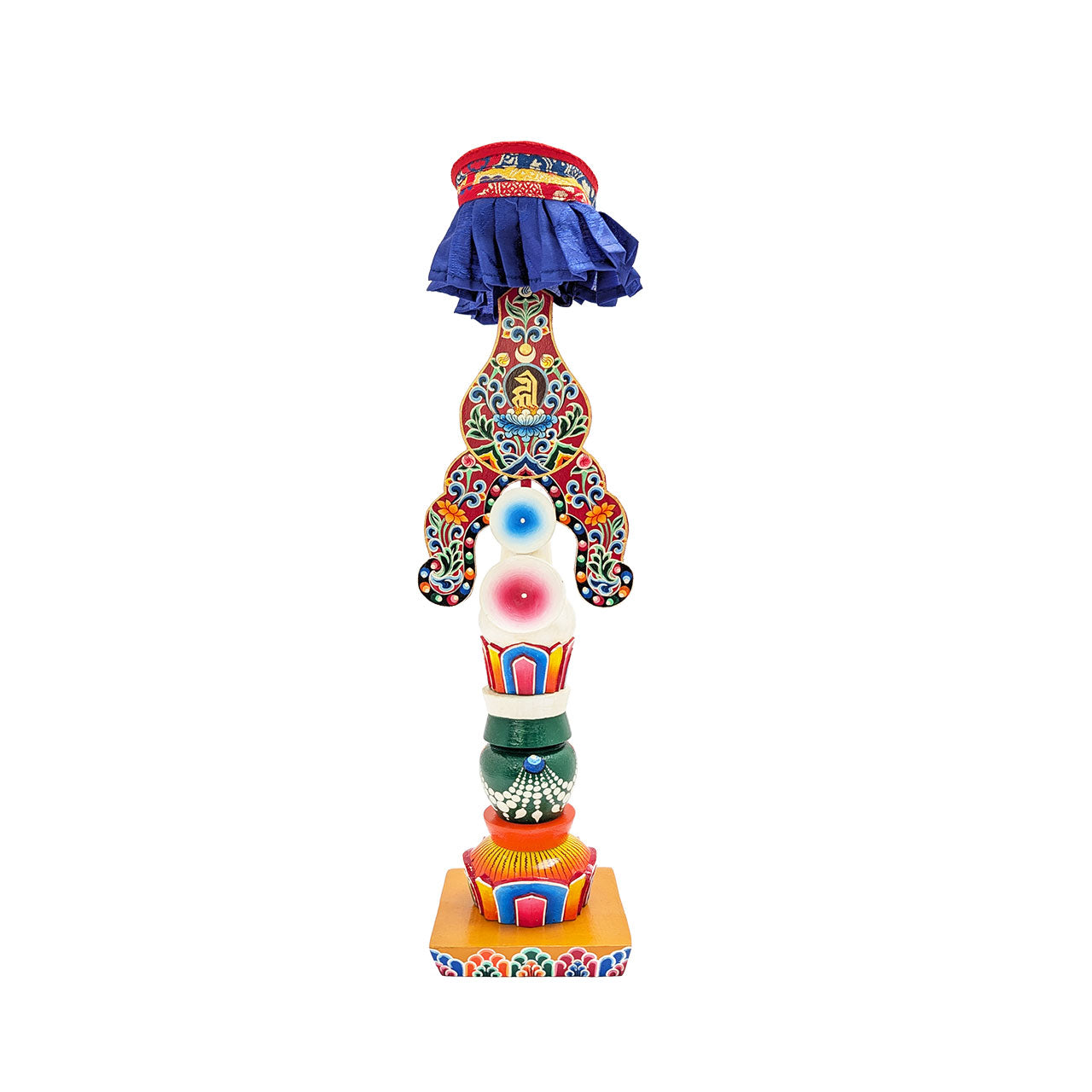 Painted Wooden Lama Torma 16"