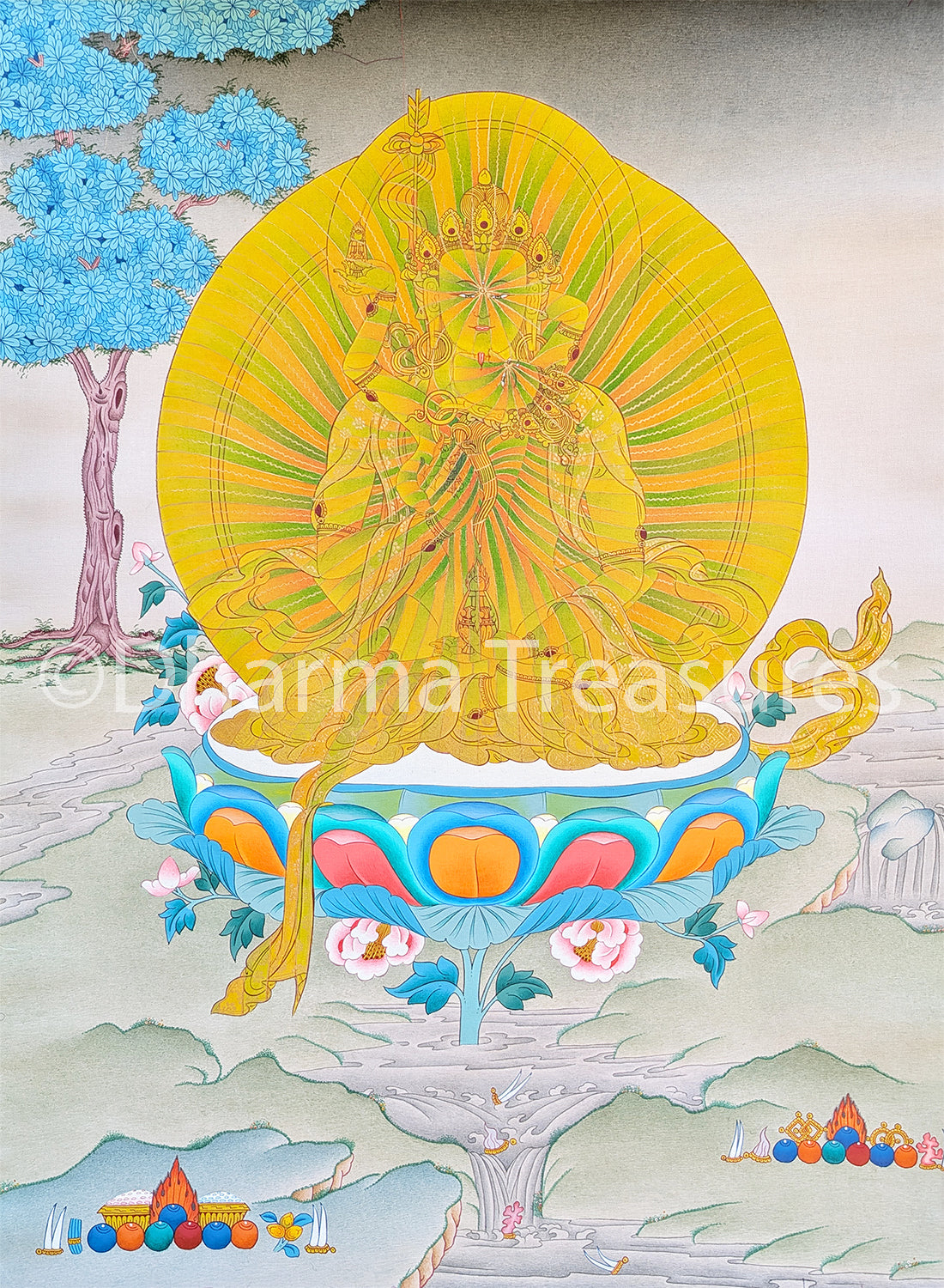 Tsokye Thuk Thik Rainbow Body Thangka 38"x52"