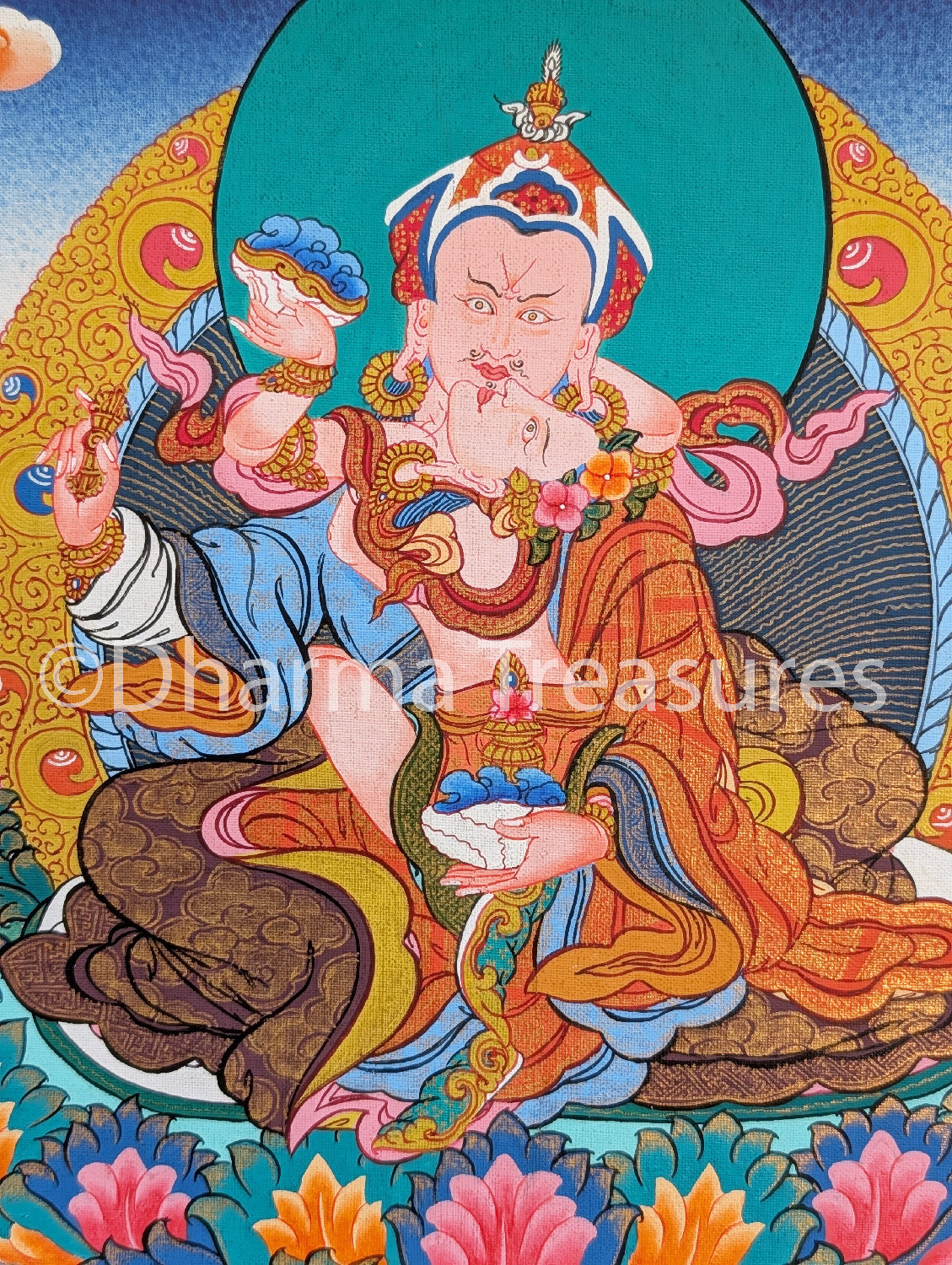 Guru Rinpoche Yabyum Thangka 24"x33"