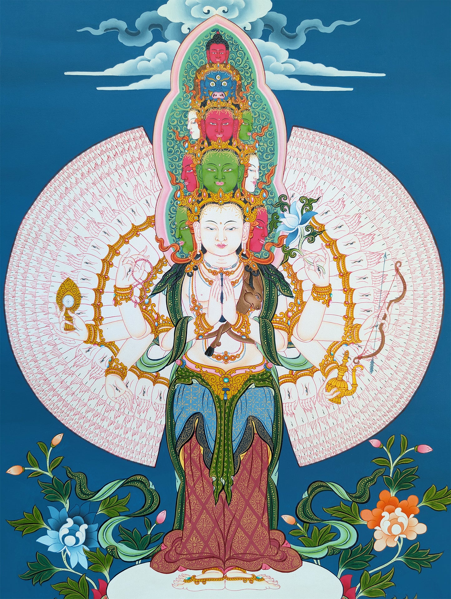 1000 Arm Chenrezig Thangka 39" x 59"
