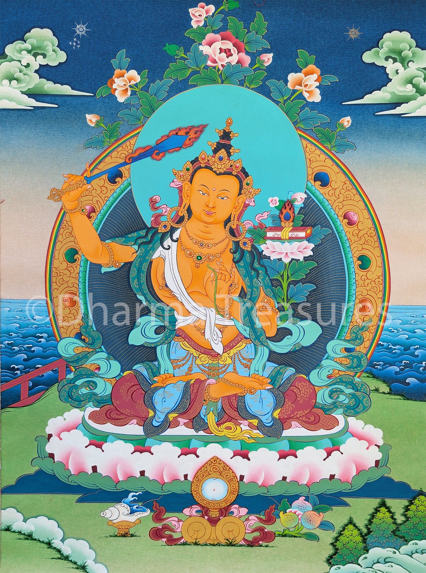Manjushri Thangka 32"x43"