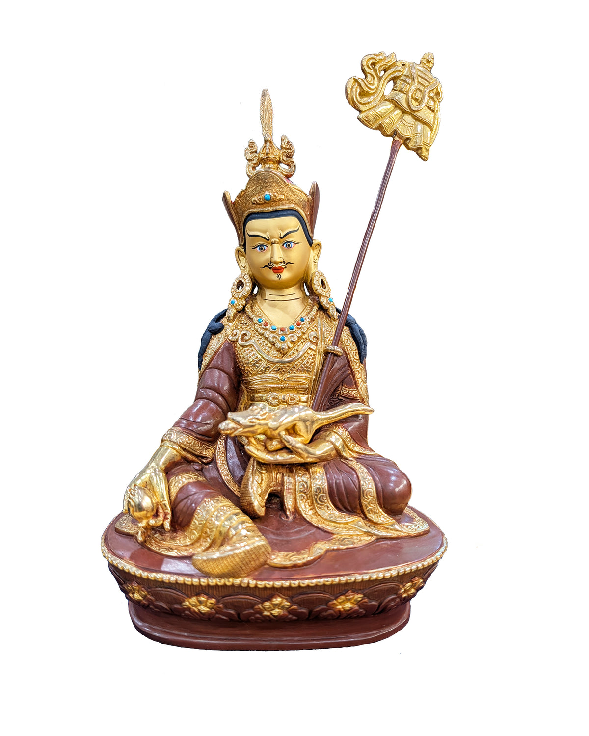 Orgyen Khandro Norlha Statue Gold-Plated 9"