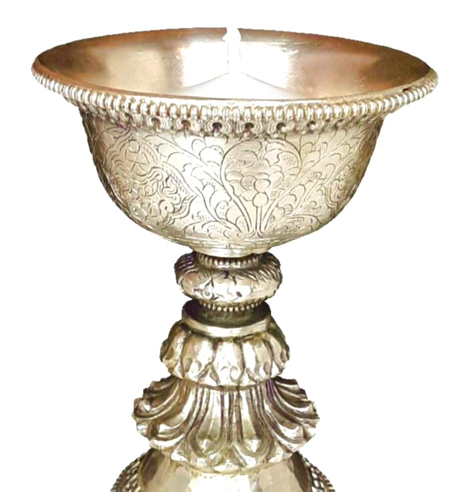 Butter Lamp Silver Plated Fancy 4.5"